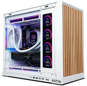KOTIN Gaming PC -AMD Ryzen 7 9800X3D, GeForce RTX 5070Ti 16GB, 32GB DDR5 6000MHz, 1TB PCIe 4.0 SSD, 11.3" Display, 360mm Liquid Cooler, WiFi 7, Windows 11 Home, Prebuilt Gaming Desktop PC-White KOTIN Gaming PC -AMD Ryzen 7 9800X3D, GeForce RTX 5070Ti 16GB, 32GB DDR5 6000MHz, 1TB PCIe 4.0 SSD, 11.3" Display, 360mm Liquid Cooler, WiFi 7, Windows 11 Home, Prebuilt Gaming Desktop PC-White