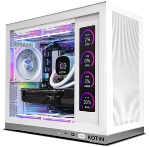 KOTIN Gaming PC, Ryzen 7 7800X3D, RX 9070 XT 16GB, 32GB DDR5, 1TB SSD, Prebuilt Gaming Computer, 9.16In Smart Display, 240mm Liquid Cooler, WiFi 7, 850W Gold PSU, Windows 11, ARGB, 1440p 4K KOTIN Gaming PC, Ryzen 7 7800X3D, RX 9070 XT 16GB, 32GB DDR5, 1TB SSD, Prebuilt Gaming Computer, 9.16In Smart Display, 240mm Liquid Cooler, WiFi 7, 850W Gold PSU, Windows 11, ARGB, 1440p 4K