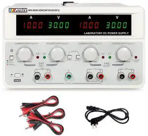 Dc Power Supply Variable 30V 10A, Triple Output Power Supply 615W, MATRIX MPS-3010H-3 Adjustable Linear DC Bench Power Supply 10mV/1mA High Resolution, Voltage/Current Display in Series/Parallel Mode Dc Power Supply Variable 30V 10A, Triple Output Power Supply 615W, MATRIX MPS-3010H-3 Adjustable Linear DC Bench Power Supply 10mV/1mA High Resolution, Voltage/Current Display in Series/Parallel Mode