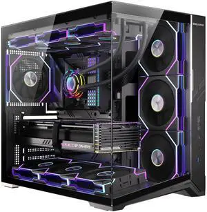 ESGAMING ZEROMAX ATX PC Case Mid-Tower Airflow Gaming Computer Case | 8° Slanted Base| Tempered Glass Panoramic View | Fully Ventilated | Black-No Fan ESGAMING ZEROMAX ATX PC Case Mid-Tower Airflow Gaming Computer Case | 8° Slanted Base| Tempered Glass Panoramic View | Fully Ventilated | Black-No Fan