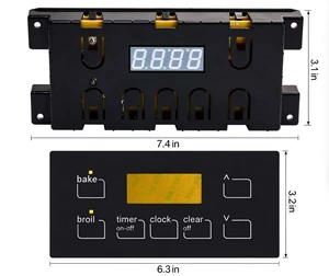 Oven Range Clock Control Board, Replacement Main Circuit Board Compatible with Part # 316455400 Oven Range Clock Control Board, Replacement Main Circuit Board Compatible with Part # 316455400