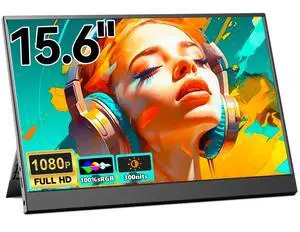 15.6" Ultra-Slim Portable Monitor, 1080P FHD IPS 85% sRGB Second Screen, USB-C HDMI Plug & Play, Built-in Kickstand & Speakers, Travel Monitor for Laptop/Mac/Switch/Xbox 15.6" Ultra-Slim Portable Monitor, 1080P FHD IPS 85% sRGB Second Screen, USB-C HDMI Plug & Play, Built-in Kickstand & Speakers, Travel Monitor for Laptop/Mac/Switch/Xbox