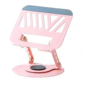 Laptop Stand for Desk, Adjustable Computer Stand with 360° Rotating Base, Ergonomic Laptop Riser for Collaborative Work, Foldable & Portable, Compatible with All 10-17.3" Laptops - Pink Laptop Stand for Desk, Adjustable Computer Stand with 360° Rotating Base, Ergonomic Laptop Riser for Collaborative Work, Foldable & Portable, Compatible with All 10-17.3" Laptops - Pink