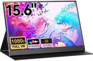 Portable Monitor, 15.6" FHD 1080P IPS Ultra-Slim Screen with 85% sRGB, USB-C & HDMI Plug & Play, Built-in Speakers & Protective Case, External Second Screen for Laptop/Mac/Switch/Xbox Portable Monitor, 15.6" FHD 1080P IPS Ultra-Slim Screen with 85% sRGB, USB-C & HDMI Plug & Play, Built-in Speakers & Protective Case, External Second Screen for Laptop/Mac/Switch/Xbox