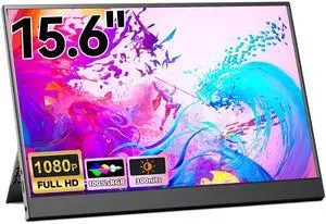 15.6" Portable Monitor, 1080P FHD Portable Laptop Screen with Stand, Mobile Monitor IPS Screen with Speakers, Ultra-Slim External Second Screen for Laptop/PC/Mac/PS4/Switch, USB-C & HDMI Port 15.6" Portable Monitor, 1080P FHD Portable Laptop Screen with Stand, Mobile Monitor IPS Screen with Speakers, Ultra-Slim External Second Screen for Laptop/PC/Mac/PS4/Switch, USB-C & HDMI Port