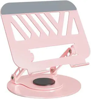 Laptop Stand for Desk, Adjustable Computer Stand with 360° Rotating Base, Ergonomic Laptop Riser for Collaborative Work, Foldable & Portable, Compatible with All 10-17.3" Laptops - Pink Laptop Stand for Desk, Adjustable Computer Stand with 360° Rotating Base, Ergonomic Laptop Riser for Collaborative Work, Foldable & Portable, Compatible with All 10-17.3" Laptops - Pink