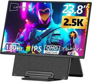 23.8 Inch Portable Gaming Monitor, 2.5K QHD 180Hz IPS Laptop Extended Screen with Built-in Kickstand & Speakers, VESA Mountable External Display Compatible with Laptop, PC, Mac, Xbox 23.8 Inch Portable Gaming Monitor, 2.5K QHD 180Hz IPS Laptop Extended Screen with Built-in Kickstand & Speakers, VESA Mountable External Display Compatible with Laptop, PC, Mac, Xbox