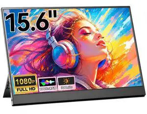 15.6" Travel Monitor for Laptop, 1080P FHD IPS Portable Monitor, 100% sRGB Eye Care Display, USB-C HDMI Plug & Play, Built-in Kickstand & Dual Speakers 15.6" Travel Monitor for Laptop, 1080P FHD IPS Portable Monitor, 100% sRGB Eye Care Display, USB-C HDMI Plug & Play, Built-in Kickstand & Dual Speakers