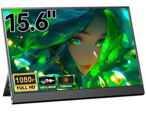 15.6" Portable Monitor, 1080P FHD Portable Laptop Screen with Stand, Mobile Monitor IPS Screen with Speakers, Ultra-Slim External Second Screen for Laptop/PC/Mac/PS4/Switch, USB-C & HDMI Port 15.6" Portable Monitor, 1080P FHD Portable Laptop Screen with Stand, Mobile Monitor IPS Screen with Speakers, Ultra-Slim External Second Screen for Laptop/PC/Mac/PS4/Switch, USB-C & HDMI Port