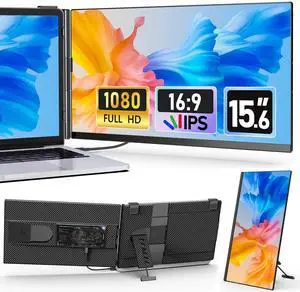 Laptop Screen Extender 15.6", Detachable FHD 1080P IPS Dual Portable Monitor, Plug & Play External Display for 13"-17" Laptops, USB-C & HDMI, Compatible with Windows, macOS, Android, ChromeOS & PS5 Laptop Screen Extender 15.6", Detachable FHD 1080P IPS Dual Portable Monitor, Plug & Play External Display for 13"-17" Laptops, USB-C & HDMI, Compatible with Windows, macOS, Android, ChromeOS & PS5