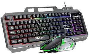 RGB Gaming Keyboard and Mouse Combo, Wired 104-Key Full Size Keyboard with Mechanical Feel, Metal Panel, Phone Holder, Spill-Resistant Design, 4-Level DPI Gaming Mouse for Windows PC Laptop RGB Gaming Keyboard and Mouse Combo, Wired 104-Key Full Size Keyboard with Mechanical Feel, Metal Panel, Phone Holder, Spill-Resistant Design, 4-Level DPI Gaming Mouse for Windows PC Laptop