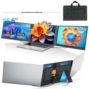 Triple Laptop Screen Extender for Laptop, 15.6'' Ultra-Thin 1080P FHD Portable Dual Monitor, USB C HDMI Plug-Play Triple Display Extender, Compatible with Mac/Windows/Android/Dex Triple Laptop Screen Extender for Laptop, 15.6'' Ultra-Thin 1080P FHD Portable Dual Monitor, USB C HDMI Plug-Play Triple Display Extender, Compatible with Mac/Windows/Android/Dex