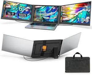 15.6 Laptop Screen Extender, 1080P IPS Triple Portable Extended Display, Laptop Monitor Extender for 13-17.3" , Plug & Play Compatible with Windows/Mac/Android 15.6 Laptop Screen Extender, 1080P IPS Triple Portable Extended Display, Laptop Monitor Extender for 13-17.3" , Plug & Play Compatible with Windows/Mac/Android