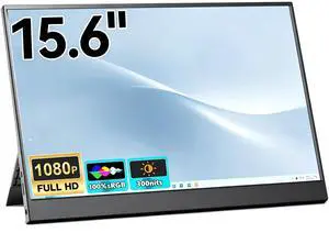 15.6" Portable Monitor, 1080P FHD Portable Laptop Screen with Stand, Mobile Monitor IPS Screen with Speakers, Ultra-Slim External Second Screen for Laptop/PC/Mac/PS4/Switch, USB-C & HDMI Port 15.6" Portable Monitor, 1080P FHD Portable Laptop Screen with Stand, Mobile Monitor IPS Screen with Speakers, Ultra-Slim External Second Screen for Laptop/PC/Mac/PS4/Switch, USB-C & HDMI Port