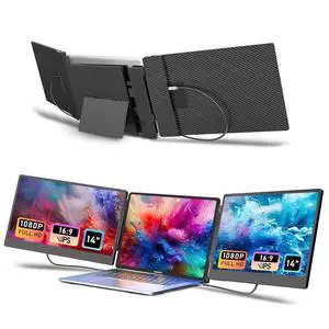Laptop Screen Extender, 14" FHD 1080P IPS Laptop Monitor for Laptop , Built-in Stand, Portable Dual Second Monitor Fit HDMI/USB-A/Type-C Plug & Play for Wins/Mac/Switch Laptop Screen Extender, 14" FHD 1080P IPS Laptop Monitor for Laptop , Built-in Stand, Portable Dual Second Monitor Fit HDMI/USB-A/Type-C Plug & Play for Wins/Mac/Switch