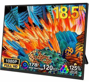 18.5" Portable Gaming Monitor, 120Hz FreeSync, FHD 1080P IPS Display, 125% sRGB, Ultra-Slim & Lightweight, VESA & Built-in Stand, USB-C & Mini HDMI Second Screen for Laptop, PC, Mac, PS5, Xbox, Switch 18.5" Portable Gaming Monitor, 120Hz FreeSync, FHD 1080P IPS Display, 125% sRGB, Ultra-Slim & Lightweight, VESA & Built-in Stand, USB-C & Mini HDMI Second Screen for Laptop, PC, Mac, PS5, Xbox, Switch