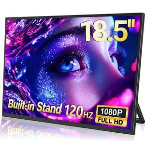 18.5" 120Hz FreeSync Portable Monitor, 125% sRGB FHD 1080P IPS Gaming Monitor with VESA & Stand, USB-C & Mini HDMI External Monitor for PC, Mac, PS5, Xbox, Switch, Ultra-Slim & Lightweight Frameless 18.5" 120Hz FreeSync Portable Monitor, 125% sRGB FHD 1080P IPS Gaming Monitor with VESA & Stand, USB-C & Mini HDMI External Monitor for PC, Mac, PS5, Xbox, Switch, Ultra-Slim & Lightweight Frameless