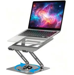 Laptop Stand for Desk, Ergonomic 360° Rotating Laptop Holder, Laptop Riser, Height & Angle Adjustable Laptop Riser, Foldable Portable Computer Stand for MacBook Pro/Air, Fits 10 - 17.3" Laptops Laptop Stand for Desk, Ergonomic 360° Rotating Laptop Holder, Laptop Riser, Height & Angle Adjustable Laptop Riser, Foldable Portable Computer Stand for MacBook Pro/Air, Fits 10 - 17.3" Laptops