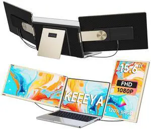 Laptop Screen Extender 15.6", FHD 1080P Portable Triple Monitor for Laptops 13-17.3", 120% sRGB 235° Rotation Detachable Laptop Monitor Extender for Windows/Mac/Dex/Chrome/Surface, Plug n Play Laptop Screen Extender 15.6", FHD 1080P Portable Triple Monitor for Laptops 13-17.3", 120% sRGB 235° Rotation Detachable Laptop Monitor Extender for Windows/Mac/Dex/Chrome/Surface, Plug n Play