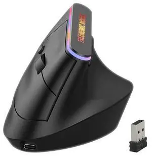 Wireless Ergonomic Vertical Mouse, Bluetooth Mouse for Laptop (BT5.2+2.4GHz), Right Hand Optical Mouse, Office Vertical Computer Mice, 800/1200/1600 DPI, 5 Buttons for Laptop, Desktop & PC, Black Wireless Ergonomic Vertical Mouse, Bluetooth Mouse for Laptop (BT5.2+2.4GHz), Right Hand Optical Mouse, Office Vertical Computer Mice, 800/1200/1600 DPI, 5 Buttons for Laptop, Desktop & PC, Black