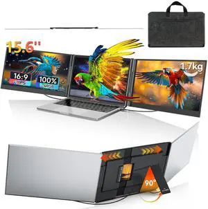 15.6" Triple Laptop Monitor Extender, Triple Portable Monitor with Ultra-Thin FHD 1080P IPS Display, Plug & Play via HDMI/USB-A/Type-C, Laptop Screen Extender for Mac/Windows/Android/Dex 15.6" Triple Laptop Monitor Extender, Triple Portable Monitor with Ultra-Thin FHD 1080P IPS Display, Plug & Play via HDMI/USB-A/Type-C, Laptop Screen Extender for Mac/Windows/Android/Dex