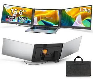 Laptop Screen Extender 15.6", FHD 1080P Portable Triple Monitor for Laptops 13-17", 0.16" Ultra-Thin Dual Laptop Monitor Extender for Windows/Mac/Dex/Chrome/Surface, Plug n Play Laptop Screen Extender 15.6", FHD 1080P Portable Triple Monitor for Laptops 13-17", 0.16" Ultra-Thin Dual Laptop Monitor Extender for Windows/Mac/Dex/Chrome/Surface, Plug n Play