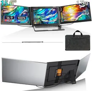 15.6 Laptop Screen Extender, 1080P IPS Triple Portable Extended Display, Laptop Monitor Extender for 13-17" , Plug & Play Compatible with Windows/Mac/Android 15.6 Laptop Screen Extender, 1080P IPS Triple Portable Extended Display, Laptop Monitor Extender for 13-17" , Plug & Play Compatible with Windows/Mac/Android