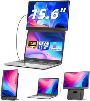 15.6" FHD 1080P Laptop Screen Extender, Portable Dual Monitor with Detachable & Height Adjustable, Plug & Play External Display Compatible with Work & Travel (BuiltinSpeakers) 15.6" FHD 1080P Laptop Screen Extender, Portable Dual Monitor with Detachable & Height Adjustable, Plug & Play External Display Compatible with Work & Travel (BuiltinSpeakers)