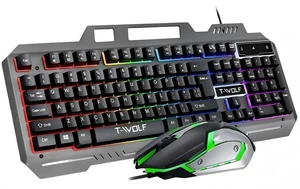 RGB Gaming Keyboard and Mouse Combo, Wired 104-Key Full Size Keyboard with Mechanical Feel, Metal Panel, Phone Holder, Spill-Resistant Design, 4-Level DPI Gaming Mouse for Windows PC Laptop RGB Gaming Keyboard and Mouse Combo, Wired 104-Key Full Size Keyboard with Mechanical Feel, Metal Panel, Phone Holder, Spill-Resistant Design, 4-Level DPI Gaming Mouse for Windows PC Laptop