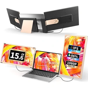 15.6" Detachable Laptop Screen Extender, 1080P FHD Laptop Monitor Extender with 120% sRGB, 235°Rotation Dual Monitor, Plug & Play, Triple Screen Compatible with Windows, Mac, Chrome 15.6" Detachable Laptop Screen Extender, 1080P FHD Laptop Monitor Extender with 120% sRGB, 235°Rotation Dual Monitor, Plug & Play, Triple Screen Compatible with Windows, Mac, Chrome