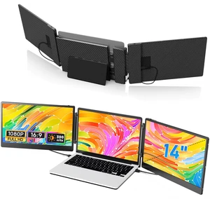 14" Triple Laptop Screen Extender, 1080P Full HD Portable Monitor for Laptop, Plug & Play Triple Monitor Extender for Mac, Windows & Android( Built-in Speakers ) 14" Triple Laptop Screen Extender, 1080P Full HD Portable Monitor for Laptop, Plug & Play Triple Monitor Extender for Mac, Windows & Android( Built-in Speakers )
