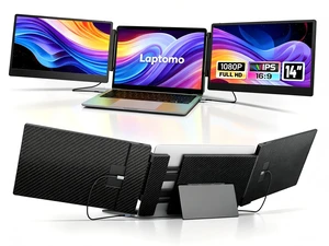 Laptop Screen Extender, 14'' Triple Portable Laptop Monitor Extender, 1080P FHD IPS Travel Laptop Monitor Extender, HDMI/USB-A/C Plug-Play for Mac/Windows/Android/Dex Laptop Screen Extender, 14'' Triple Portable Laptop Monitor Extender, 1080P FHD IPS Travel Laptop Monitor Extender, HDMI/USB-A/C Plug-Play for Mac/Windows/Android/Dex
