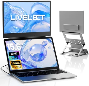 Laptop Screen Extender, 15.6" Dual 1080P FHD IPS Portable Monitor, Premium Foldable Aluminum Alloy, Height Adjustable, Plug & Play via USB-C/HDMI/USB-A, Windows Mac Android Compatible Laptop Screen Extender, 15.6" Dual 1080P FHD IPS Portable Monitor, Premium Foldable Aluminum Alloy, Height Adjustable, Plug & Play via USB-C/HDMI/USB-A, Windows Mac Android Compatible