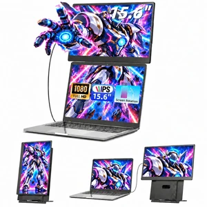 Laptop Screen Extender, 15.6'' FHD 1080P Dual Portable Monitor, One Cable Plug-Play Stacked Monitor Extender for 13-17" Laptops, Ultra-Thin 0.16" Foldable Travel Monitor for Mac/Win/Android Laptop Screen Extender, 15.6'' FHD 1080P Dual Portable Monitor, One Cable Plug-Play Stacked Monitor Extender for 13-17" Laptops, Ultra-Thin 0.16" Foldable Travel Monitor for Mac/Win/Android