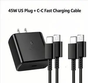 45w USB-C Super Fast Wall Charger+6ft Cable For Samsung Galaxy S24 S23 S22 S21 45WCharging+2PCS 6FT cable 45w USB-C Super Fast Wall Charger+6ft Cable For Samsung Galaxy S24 S23 S22 S21 45WCharging+2PCS 6FT cable