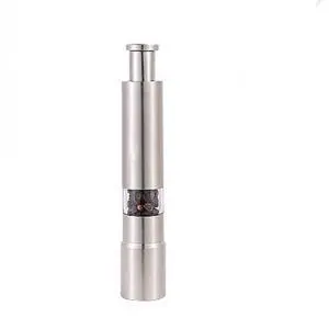 Stainless Pepper Grinder with for One Touch Pump Button for Simple One Hand Use Stainless Pepper Grinder with for One Touch Pump Button for Simple One Hand Use