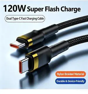 2x Fast Speed 120W 10A Type C to Type C Fast Charging Cable for Data Transfer silver+gold 1m/3ft 2x Fast Speed 120W 10A Type C to Type C Fast Charging Cable for Data Transfer silver+gold 1m/3ft