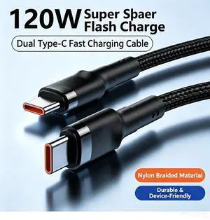 2x Fast Speed 120W 10A Type C to Type C Fast Charging Cable for Data Transfer silver+gold 2m/6ft 2x Fast Speed 120W 10A Type C to Type C Fast Charging Cable for Data Transfer silver+gold 2m/6ft