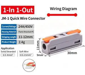 30Pcs 3-in-3-Out Lever Wire Connectors Compact Electrical Splicing Terminal Kit 30Pcs 3-in-3-Out Lever Wire Connectors Compact Electrical Splicing Terminal Kit