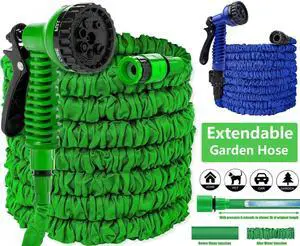Expanding Expandable Flexible Garden Water Hose w Spray Nozzle 25, 50, 75, 100FT Green 50 ft Expanding Expandable Flexible Garden Water Hose w Spray Nozzle 25, 50, 75, 100FT Green 50 ft