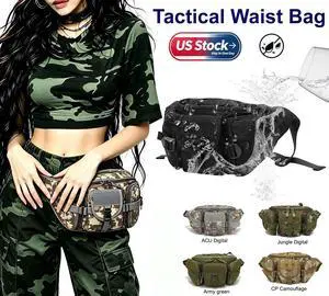 Tactical Fanny Pack Bumbag Waist Bag Military Hip Belt Outdoor Hiking Fishing Black Tactical Fanny Pack Bumbag Waist Bag Military Hip Belt Outdoor Hiking Fishing Black
