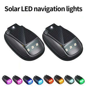 2Pcs Solar Powered LED Navigation Lights Cab Roof Lights For Car Truck 2Pcs Solar Powered LED Navigation Lights Cab Roof Lights For Car Truck