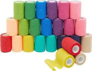 3 Inch x 5 Yards Colorful Self Adherent Wrap Bandage 12 Colors 24 Rolls 3 Inch x 5 Yards Colorful Self Adherent Wrap Bandage 12 Colors 24 Rolls