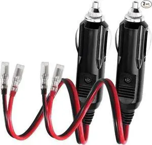 2Pcs 12V-24V Fused Car Cigarette Lighter Male Plug Leads LED Light Replacement-25cm/0.82ft 2Pcs 12V-24V Fused Car Cigarette Lighter Male Plug Leads LED Light Replacement-25cm/0.82ft