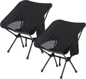 2 Pack Collapsible Camp Chairs w/Carrying Bag Outdoor Chair Camping Hiking Black 2 Pack Collapsible Camp Chairs w/Carrying Bag Outdoor Chair Camping Hiking Black