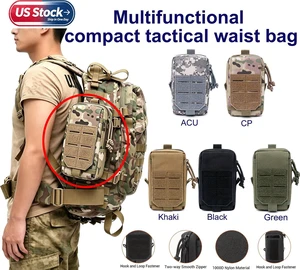 Tactical MOLLE EDC Utility Waist Bag Phone Pouch Vest Fish Biking Outdoor Belt Khaki Tactical MOLLE EDC Utility Waist Bag Phone Pouch Vest Fish Biking Outdoor Belt Khaki
