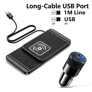 Wireless Car Phone Charger Fast Charging Pad Mat+Dual Port PD Type C Car Charger Wireless Car Phone Charger Fast Charging Pad Mat+Dual Port PD Type C Car Charger