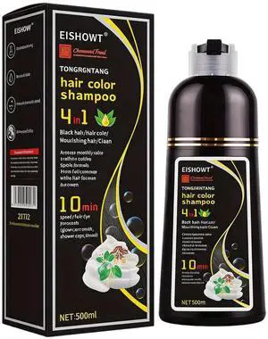 4-in-1 Herbal Hair Color Shampoo (500ml), Quick Instant Gray Hair Coverage Coloring Shampoo for Women & Men, Home Hair Dye - Wine Red & Grape Purple 4-in-1 Herbal Hair Color Shampoo (500ml), Quick Instant Gray Hair Coverage Coloring Shampoo for Women & Men, Home Hair Dye - Wine Red & Grape Purple