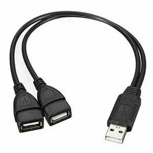 USB 2.0 A Male To 2 Dual USB Female Jack Y Splitter Hub Power Cord Adapter Cable USB 2.0 A Male To 2 Dual USB Female Jack Y Splitter Hub Power Cord Adapter Cable