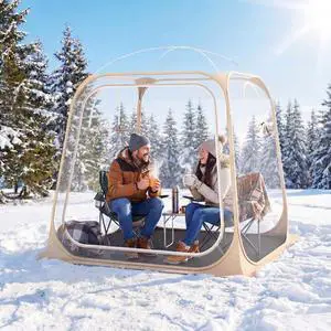 SPORFIT Pop up Sports Tent, Portable Weather Pod for 1-6 Person, Garden Screen House Shelter with Floor Mat & Carry Bag, Outdoor Clear Bubble Tent for Sports Event Soccer Camping (7 x 7 x 6.4 ft) SPORFIT Pop up Sports Tent, Portable Weather Pod for 1-6 Person, Garden Screen House Shelter with Floor Mat & Carry Bag, Outdoor Clear Bubble Tent for Sports Event Soccer Camping (7 x 7 x 6.4 ft)